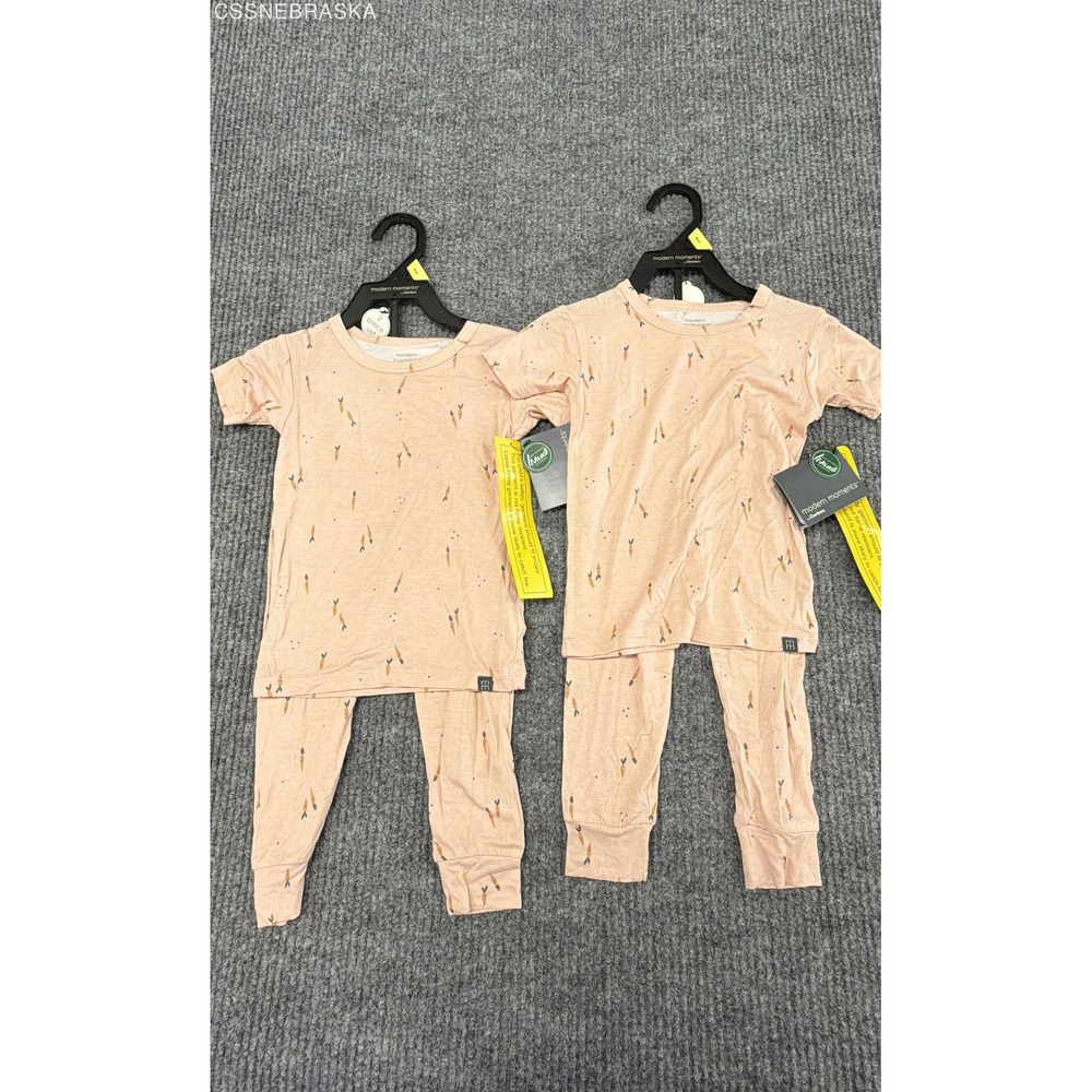 Gerber Rose Carrot Modern Moments Toddler Pajama Set 2pc Livaeco Viscose NWT 3T